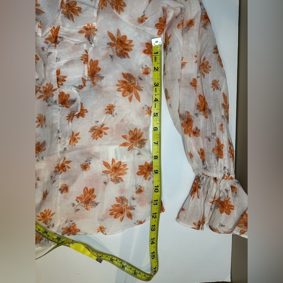 Free People Amanda Ruffle Long Sleeve Top Size Medium Lightweight & Comfortable - Picture 7 of 12